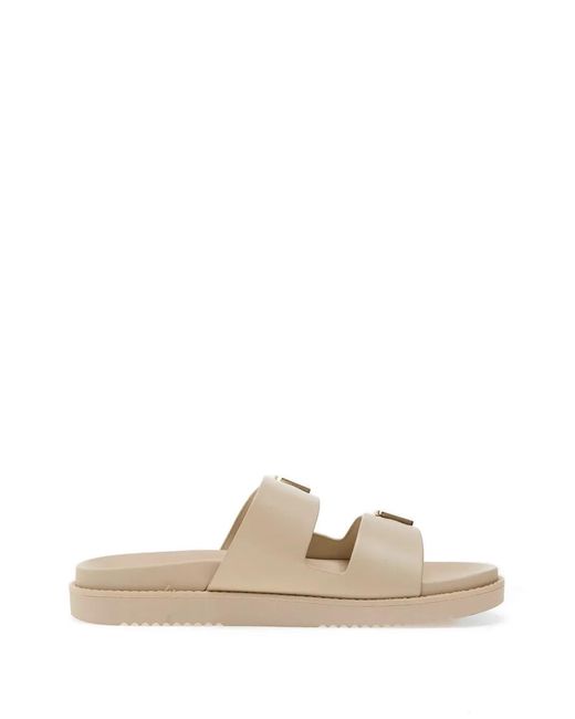ALDO White Alessie Logo-Plaque Double-Strap Slides
