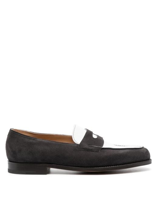 John Lobb Suède Loafers in het Black voor heren