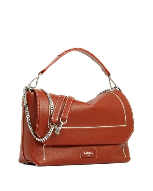 Lancel Ninon フラップ チェーンバッグ Brown