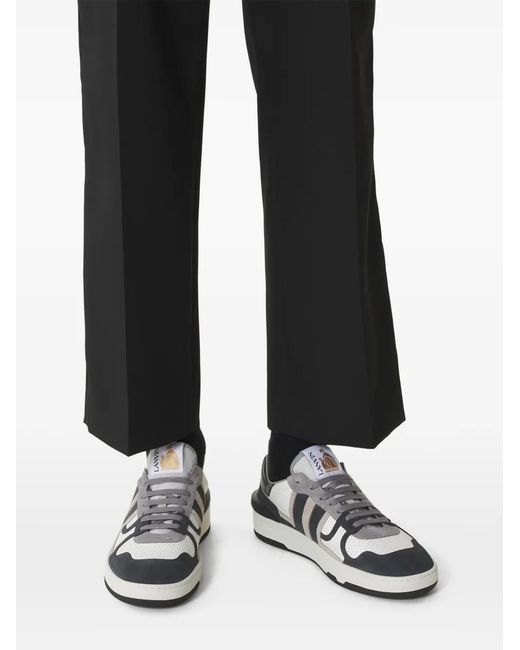 Lanvin White Perforated Panel Sneakers for men