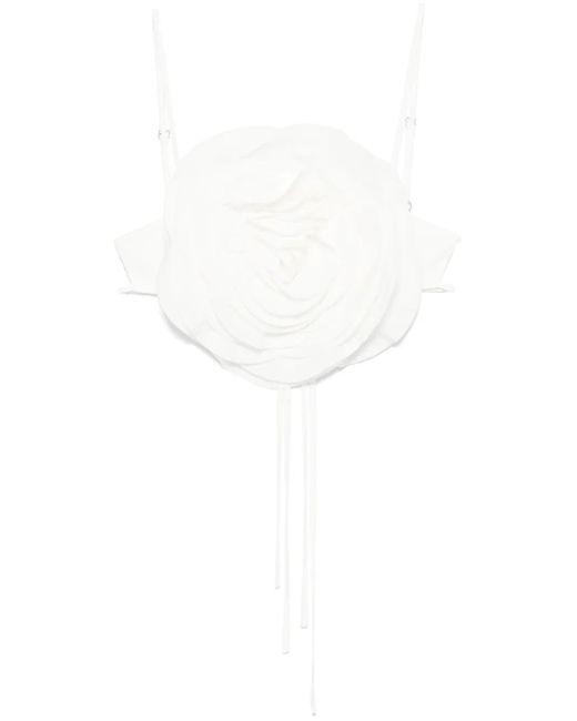 Top Con Applicazione A Fiori di Blumarine in White