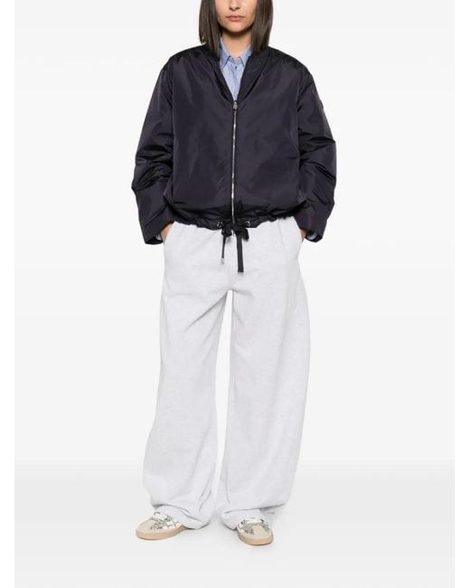 Save The Duck Blue Aisha Drawstring-Hem Bomber Jacket