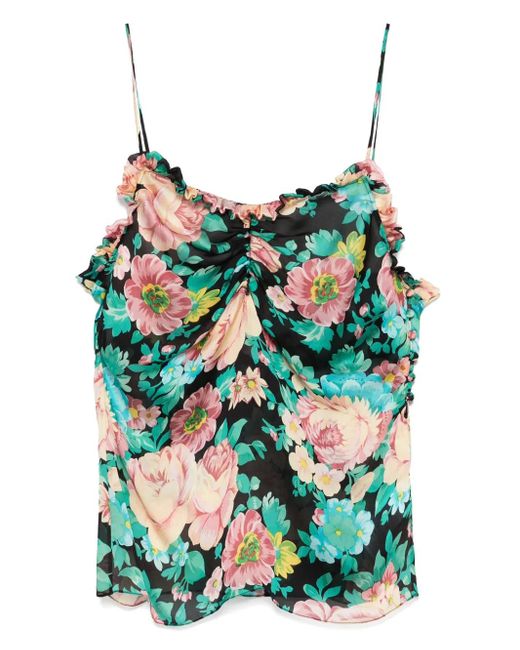 Chloé Black Oberteil Mit Blumenmuster
