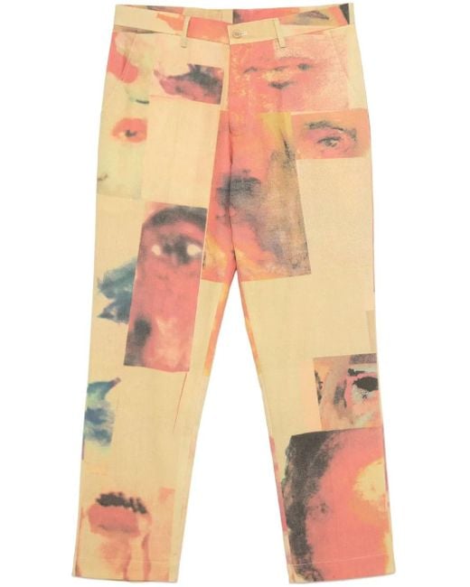 Kidsuper Yellow Collage Faces Trousers for men