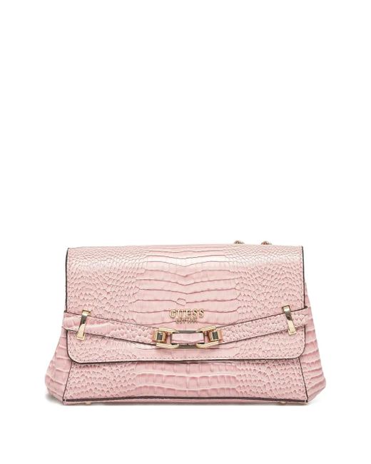 Guess Pink Logo-Lettering Crossbody Bag