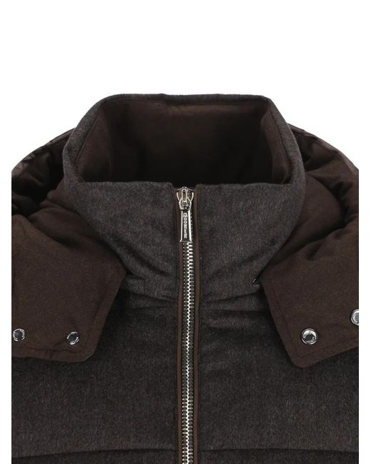 Moorer Black Hooded Quilted Jacket for men
