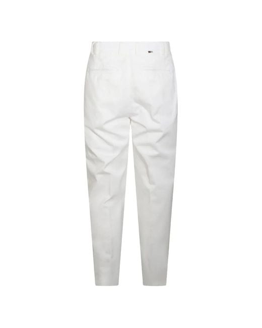 Canali White Logo-Patch Tailored Trousers for men