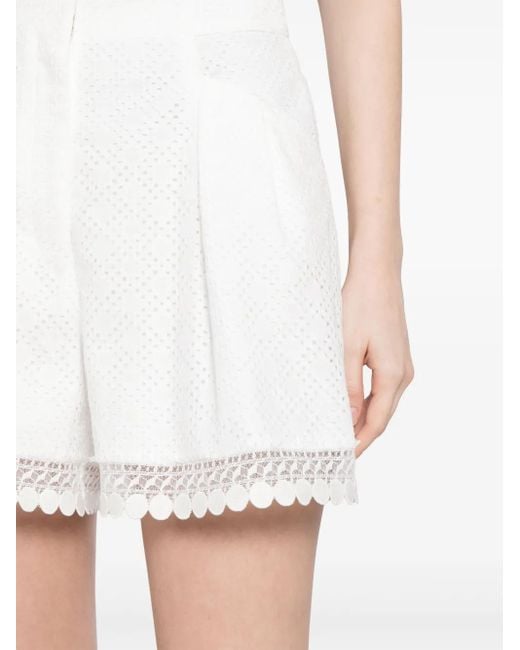 Shiatzy Chen White Plenteous Openwork Shorts