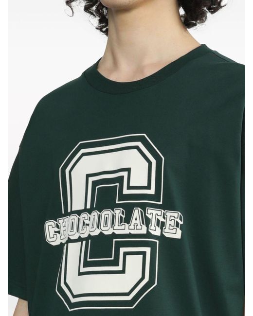 Chocoolate Green Logo-print Cotton T-shirt for men