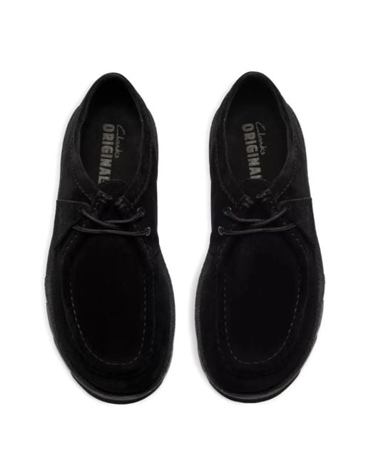 Clarks Black Meare Walla Lace-Up Suede Boots for men