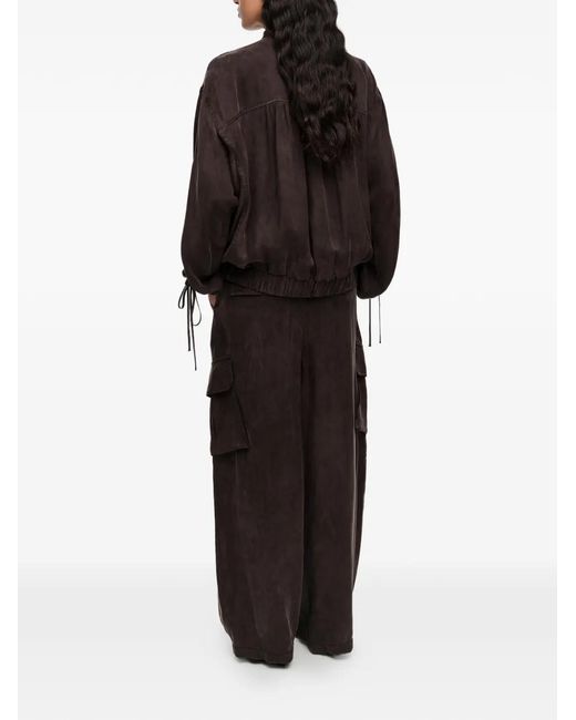 Bimba Y Lola Black Side-Drawstring Bomber Jacket