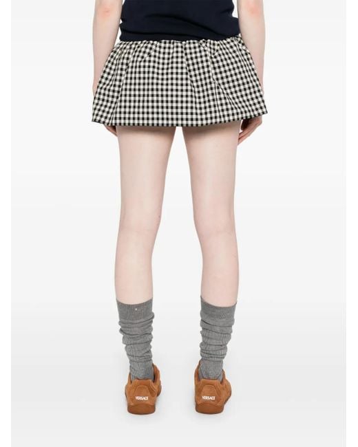 Miu Miu Geruite Mini-Rok in het Black