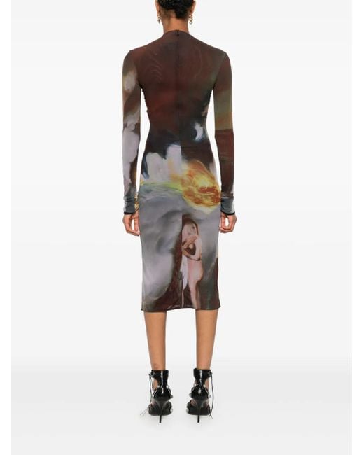 Mugler Brown Midi Dresses