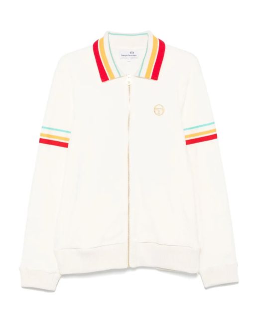 Sergio Tacchini White Slice Velour Track Jacket for men