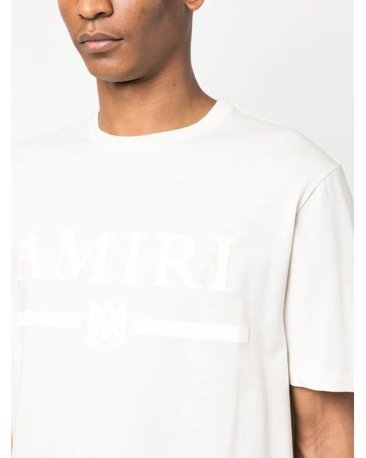 Amiri White Ma Bar Logo T-Shirt for men