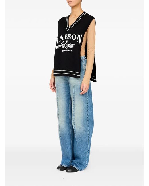 MM6 by Maison Margiela Black Wool Sweater Vest