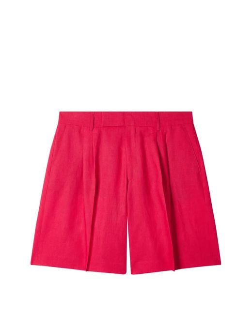 Paul Smith Red Pleated Shorts for men