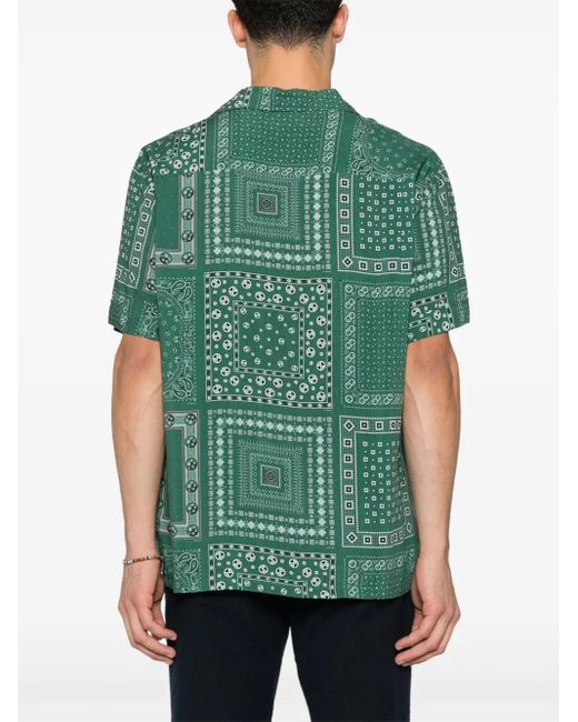 Fursac Green Bandana-Print Shirt for men