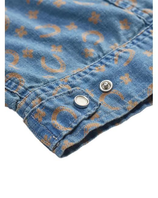 RRL Blue Horseshoe-Print Shirt for men