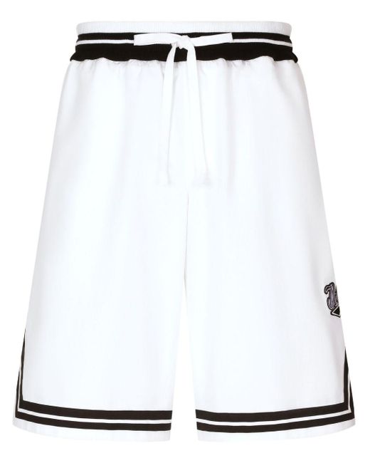 Bermuda en coton avec logo brodé Dolce & Gabbana pour homme en coloris White