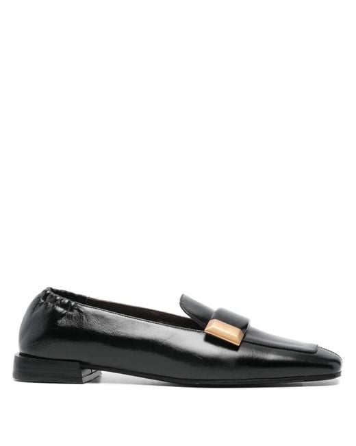 Roberto Festa Black Square-Toe Loafers