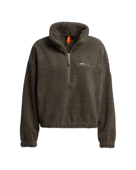 Parajumpers Green Fleece Half-Zip Hoodie
