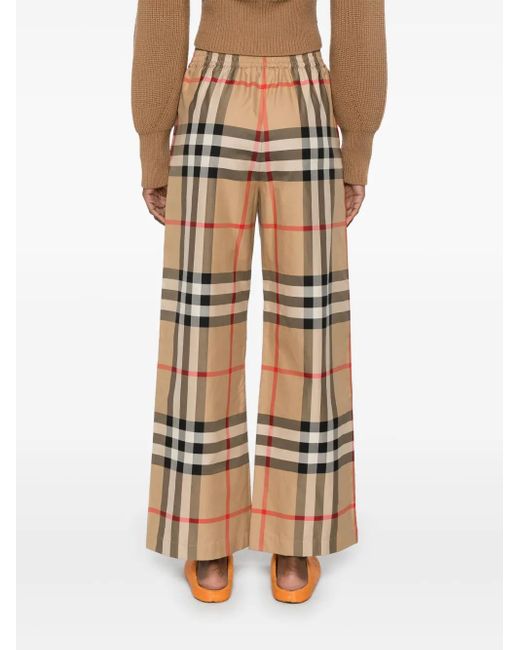 Pantalones Anchos Vintage Check, Mujer, Talla Burberry de color Natural