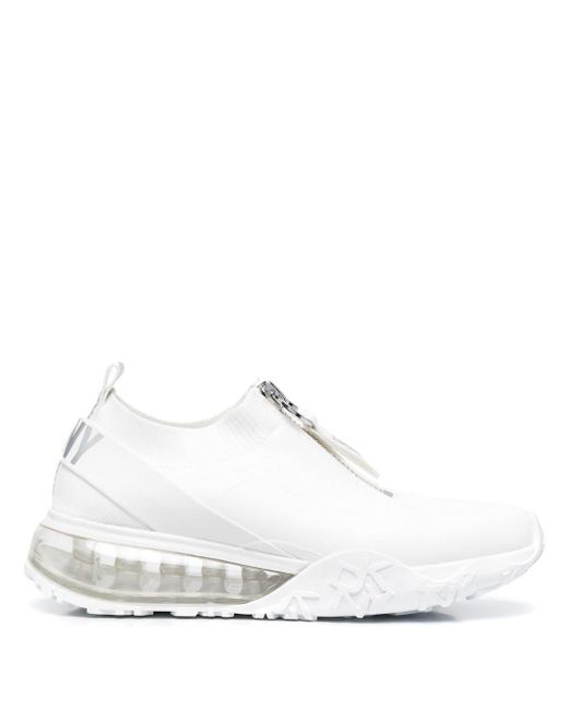 DKNY Kadia Zipfastening Lowtop Sneakers in White Lyst UK