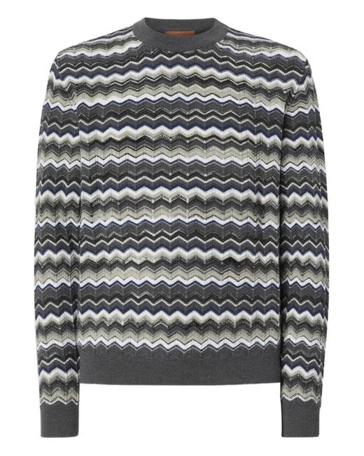 Missoni Gray Chevron-Pattern Sweater for men