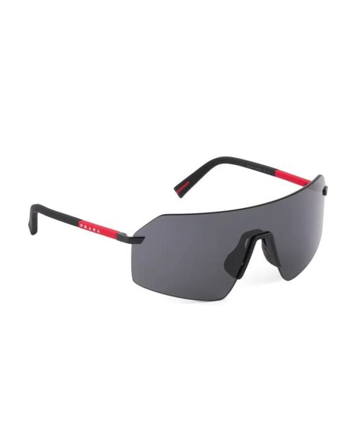 Prada Gray Linea Rossa Metal-Frame Sunglasses for men