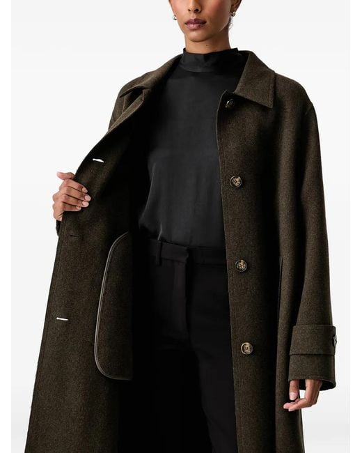 ViCOLO Black Button-Up Collared Coat