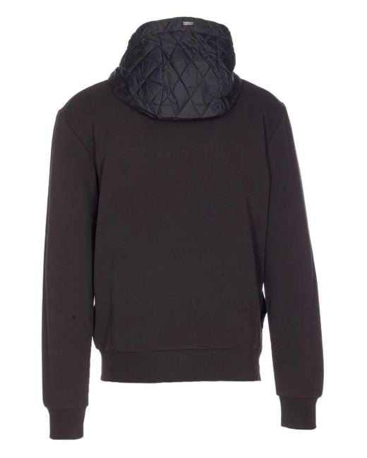 Herno Blue Quilted-Panel Zip-Up Sweatshirt for men