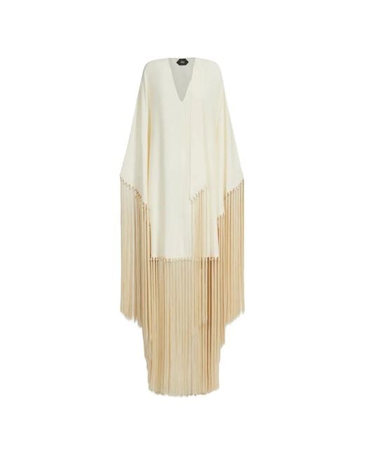 ‎Taller Marmo White Elsie Fringed Midi Dress