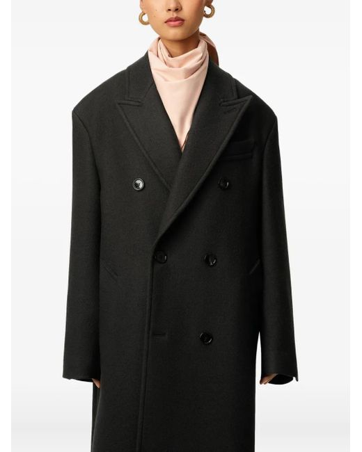 Manteau En Laine À Boutonnière Croisée AMI en coloris Black