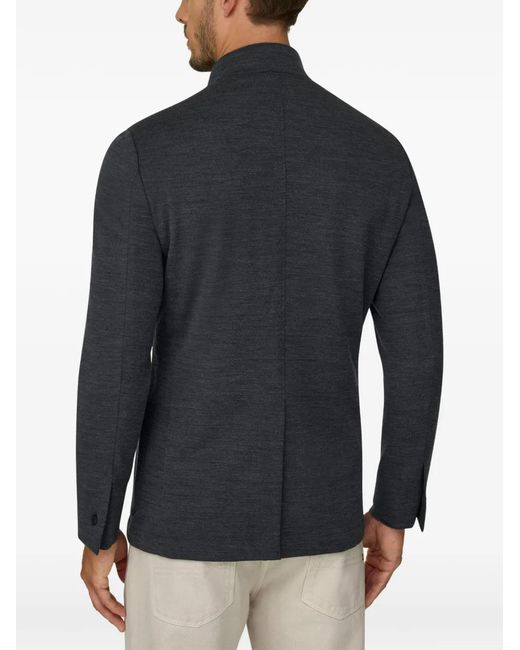 Boggi Blue Blazer Diagonal Wool Blend Wooltech for men