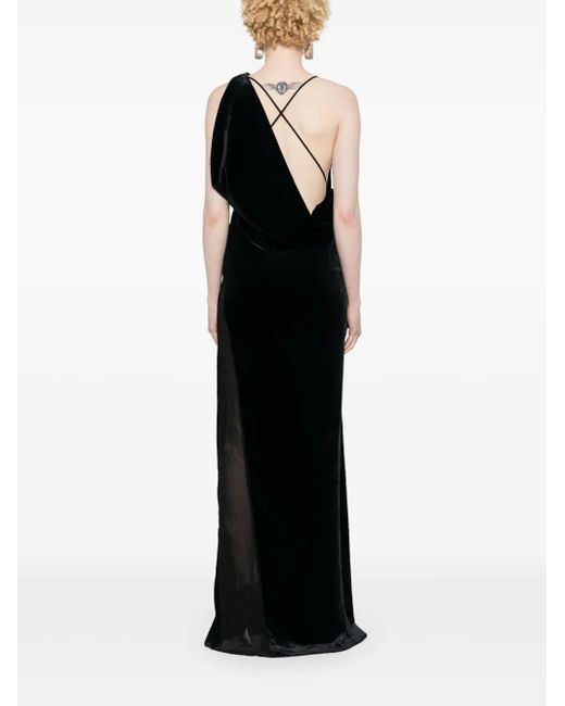 Coperni Black Logo-Plaque Panelled Maxi Dress