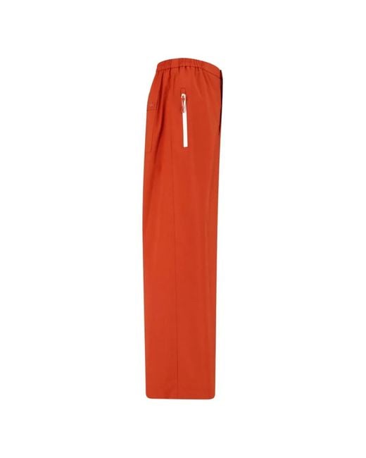 Lacoste Red Wide-Leg Track Pants