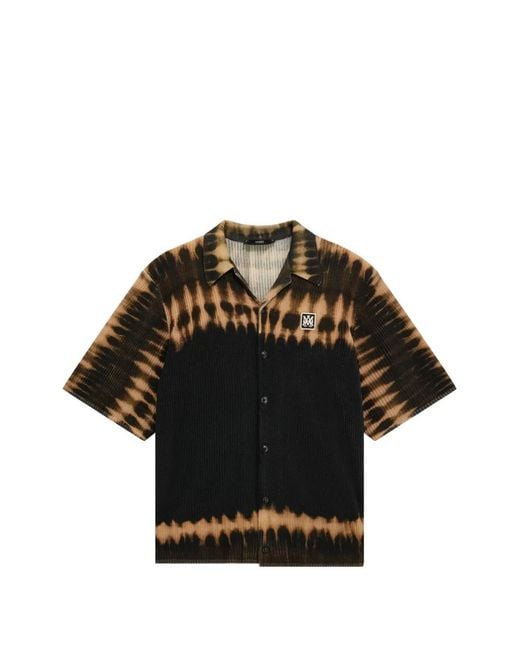 Amiri Black Ma Patch Tie-Dye Knit Shirt for men