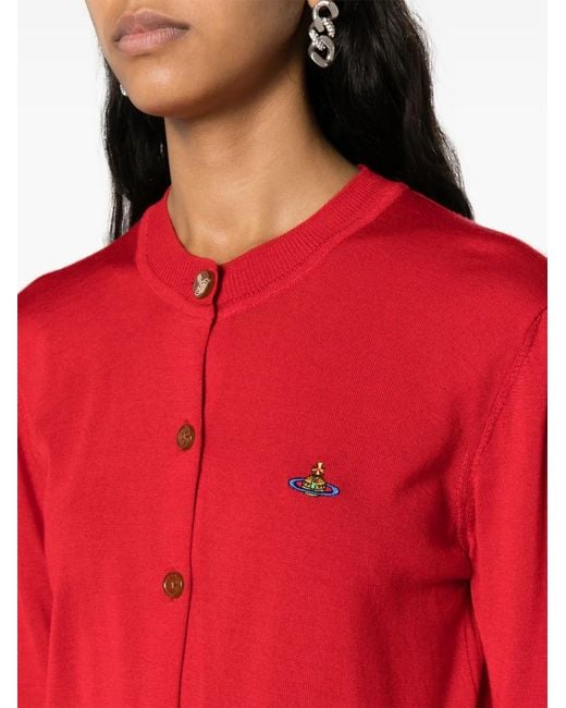 Vivienne Westwood Red Bea Lightweight Cotton Blend Cardigan Clothing