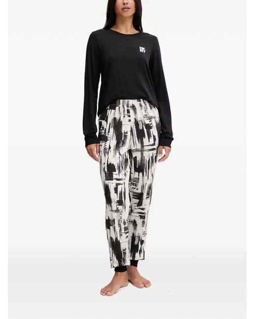 DKNY Black Logog-Graphic Pajama Set
