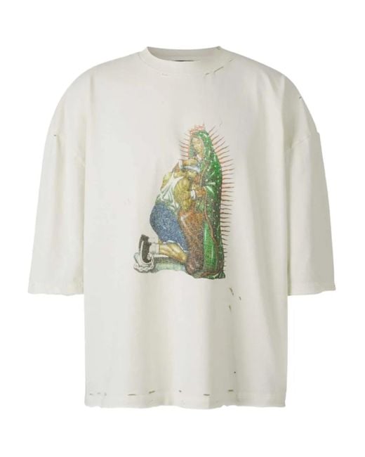Willy Chavarria White Printed Cotton T-Shirt for men