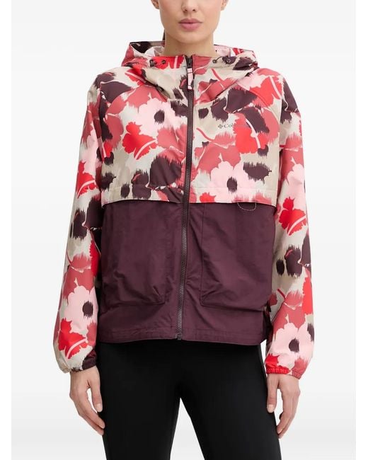 Columbia Red Spire Valley Floral-Print Panelled Jacket