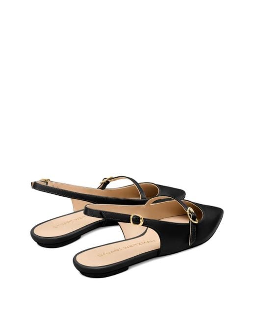 Stuart Weitzman Black Slingback Buckle Flats
