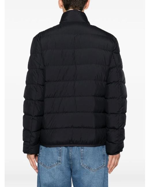 Moncler Black Quilted Logo-Patch Jacket for men