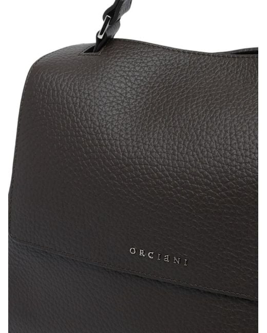 Orciani Black Sveva Leather Shoulder Bag