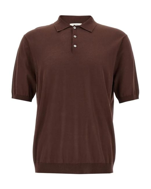 Ballantyne Brown Short-Sleeve Polo Shirt for men