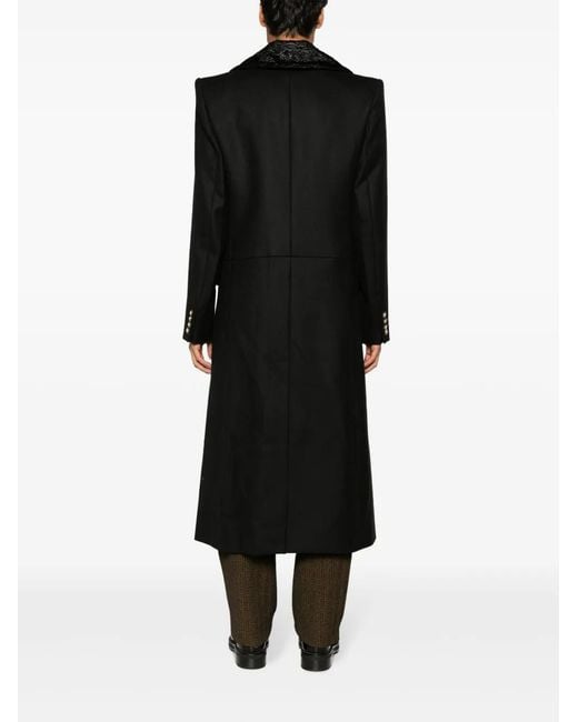 Casablanca Black Double-Breasted Wool Coat for men