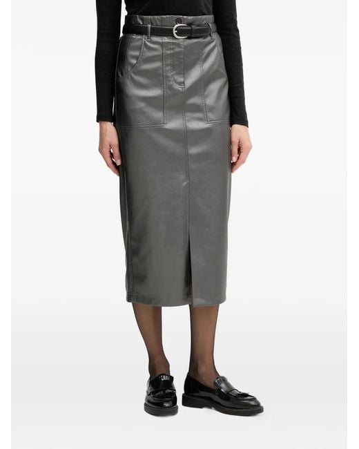MARC AUREL Black Pocket Midi Skirt