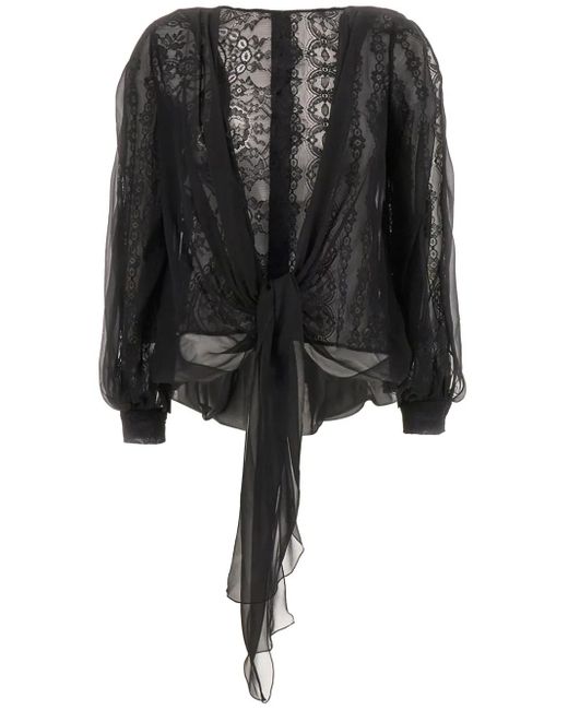 Alberta Ferretti シルク ブラウス Black