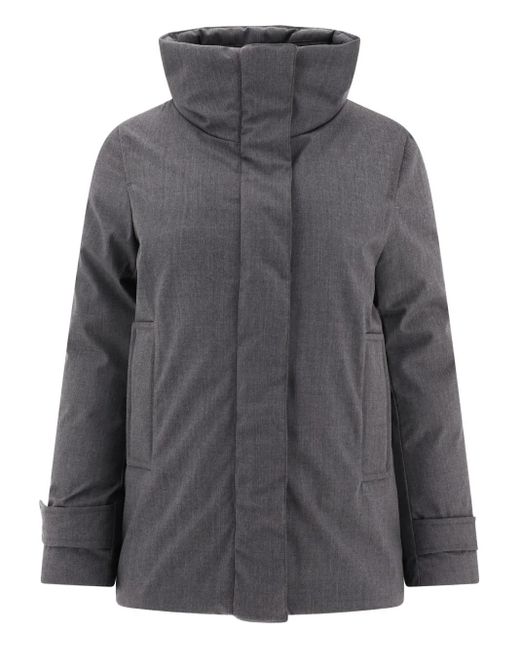 Aspesi Gray High-Collar Jacket